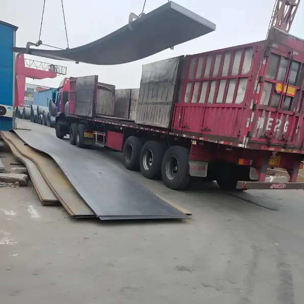 AISI/SAE 1045 Carbon Steel Plate being loaded onto a truck for delivery
