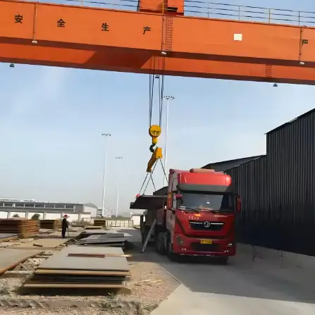 A514 Carbon Steel Plate being loaded onto a truck for delivery