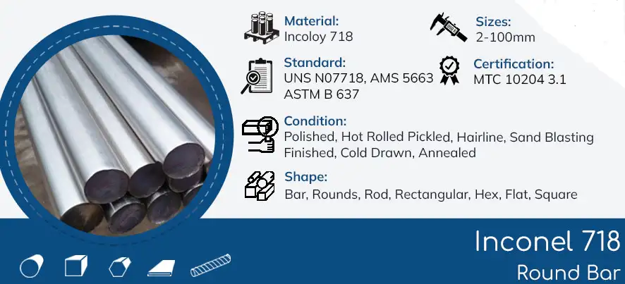 Barra redonda Inconel 718