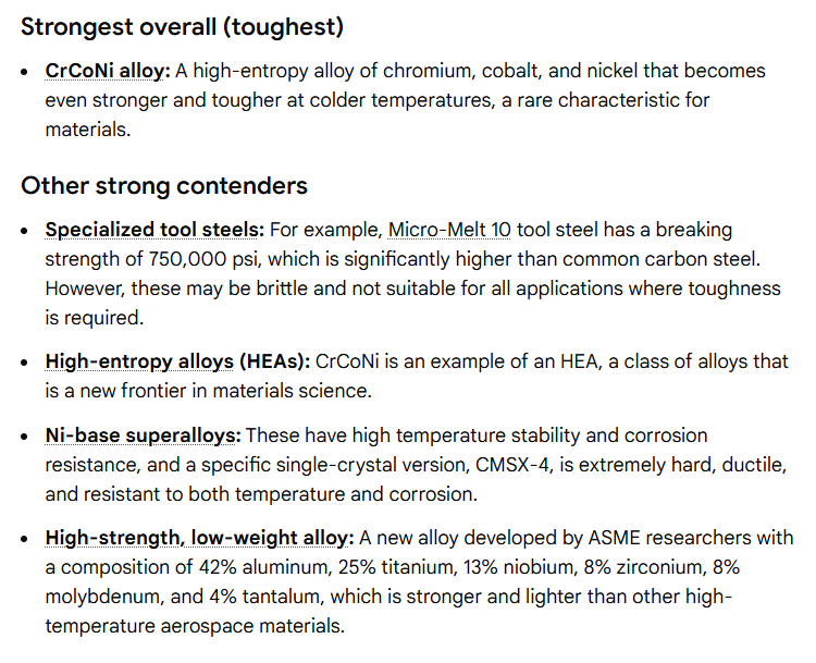 أقوى سبيكة معدنية