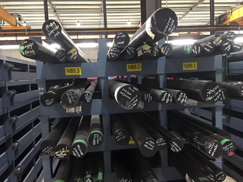 A2 tool steel inventory display in MWalloys warehouse