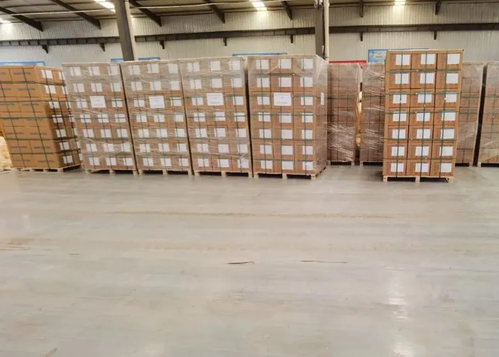 MWalloys Ceramic foam filters carefully packed and palletized in protective cartons, ready for shipment to the customer, showing secure packaging for safe transportation and industrial export delivery.