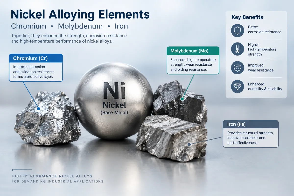 Nickel alloying elements chromium molybdenum and iron